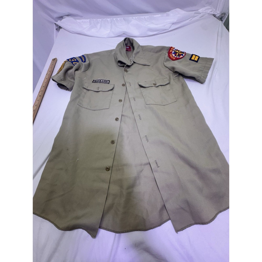 Vintage Royal Rangers Shirt Pioneers Short Sleeve Uniform Small Trailbla Patches
